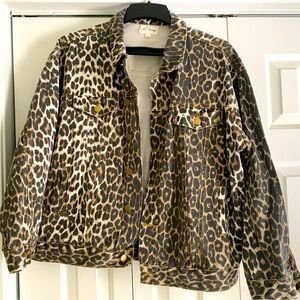 Cheetah print jean jacket